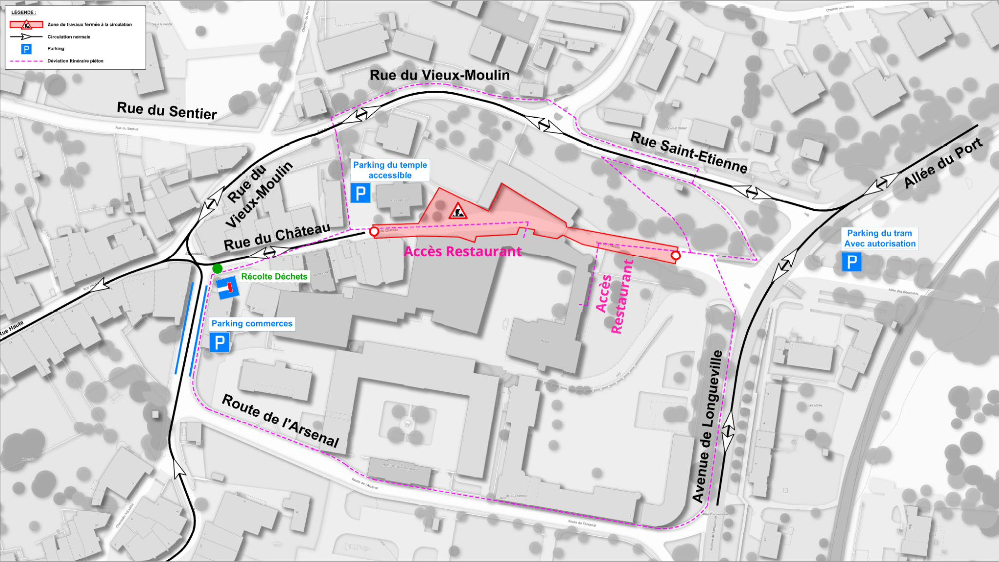 Plan de déviation &mdash; Rue du Château, Colombier